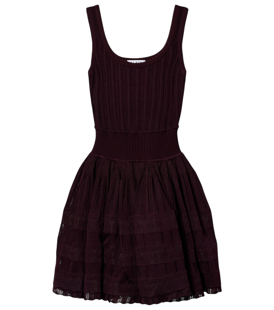 Minivestido de punto acanalado con bordes festoneados de Alaïa