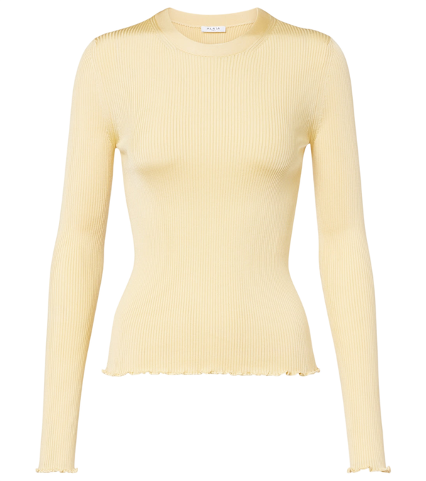 Alaïa RIbbed-knit silk-blend top