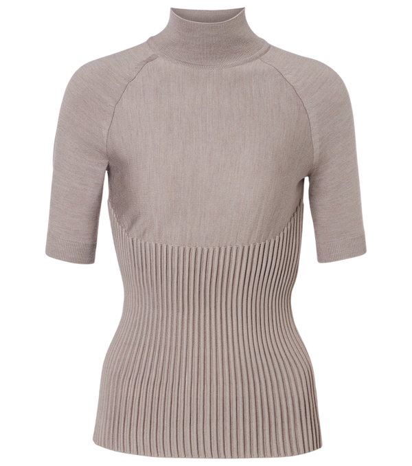 Alaïa Ribbed-knit turtleneck wool-blend top