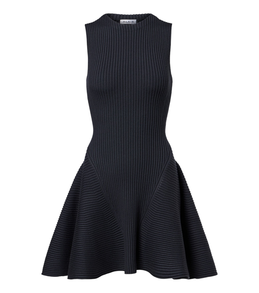 Minivestido de punto acanalado en mezcla de lana de Alaïa