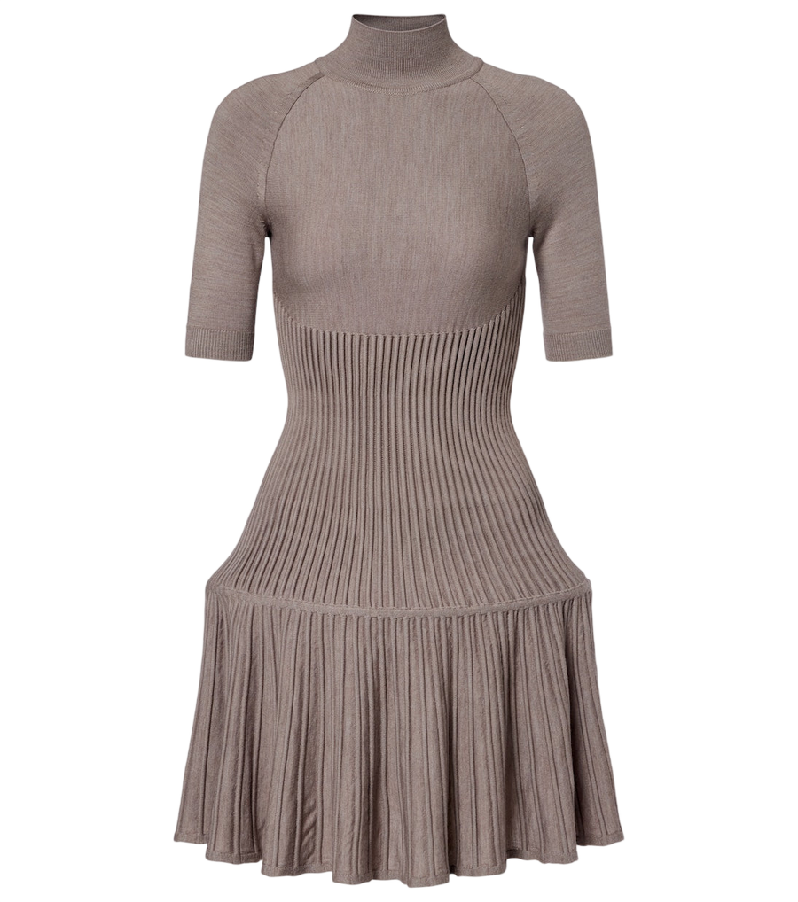 Minivestido de punto acanalado en mezcla de lana de Alaïa