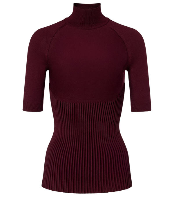 Alaïa Ribbed-knit wool-blend top