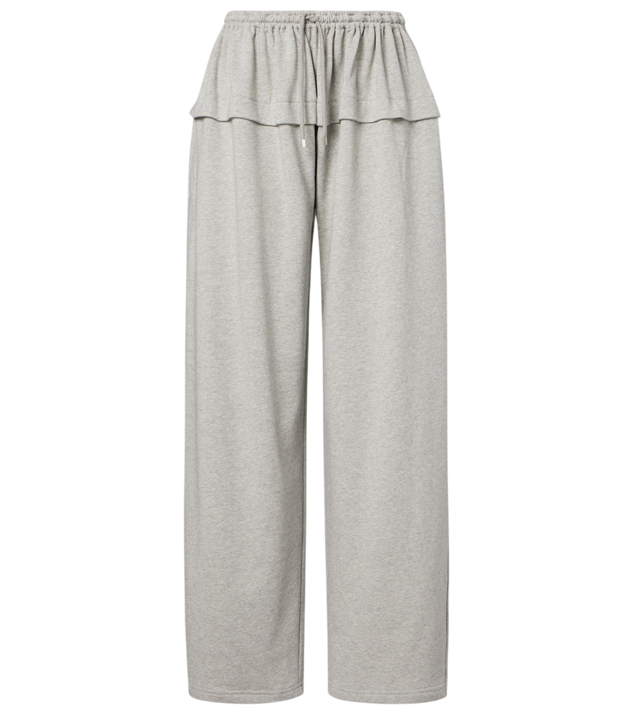 Alaïa Ruffled cotton-blend track pants