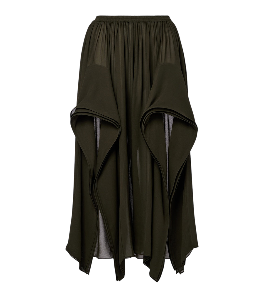 Alaïa Ruffled georgette wide-leg pants