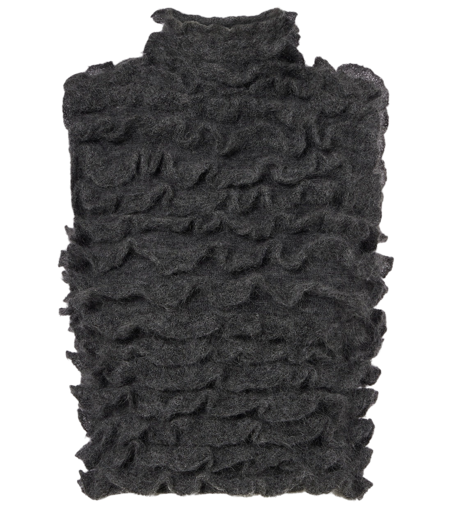 Haut à col roulé en mélange de mohair à volants Alaïa