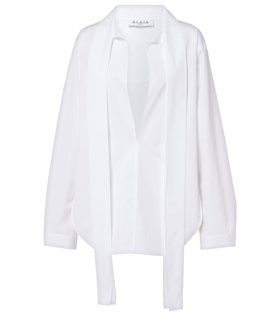 Alaïa Scarf cotton blouse