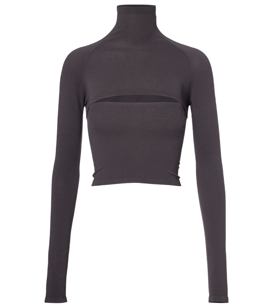 Alaïa Second-Skin cropped cutout top