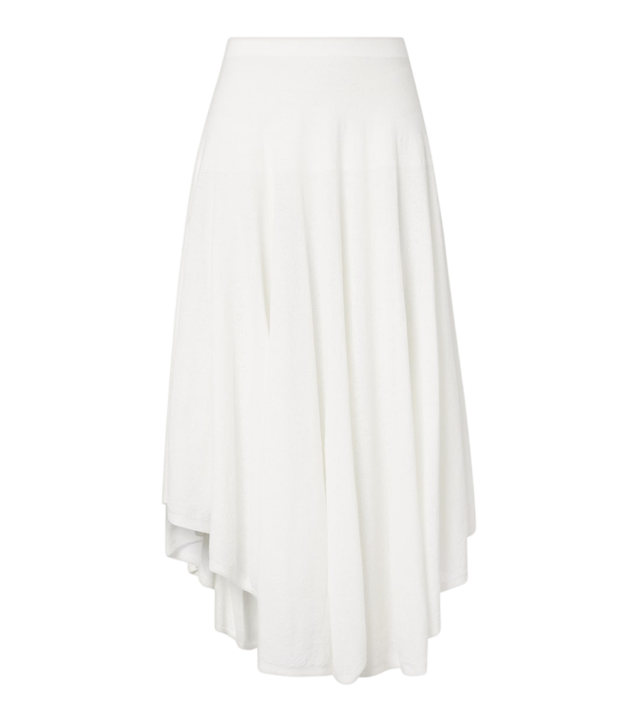 Alaïa Semi-sheer asymmetric cotton crêpe skirt