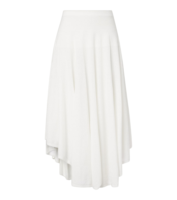 Alaïa Semi-sheer asymmetric cotton crêpe skirt