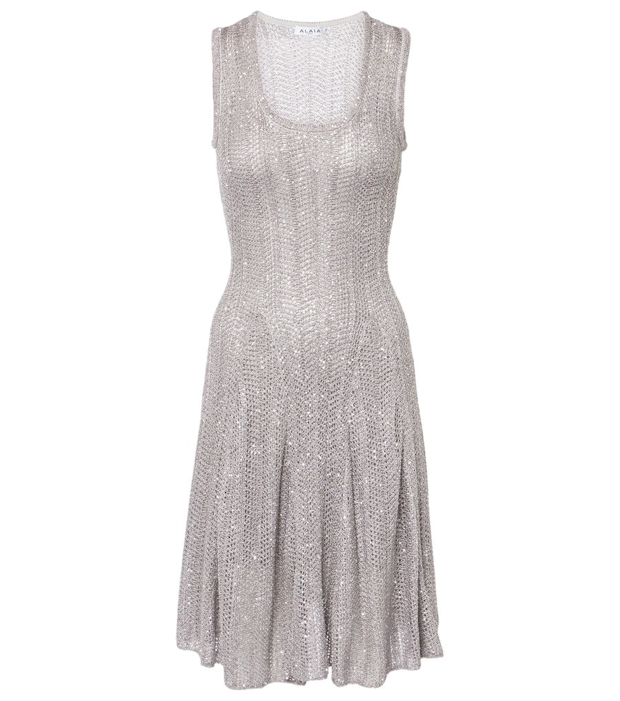 Mini-robe en maille à sequins Alaïa