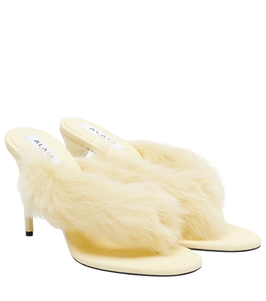 Alaïa Sandali infradito in montone e pelle