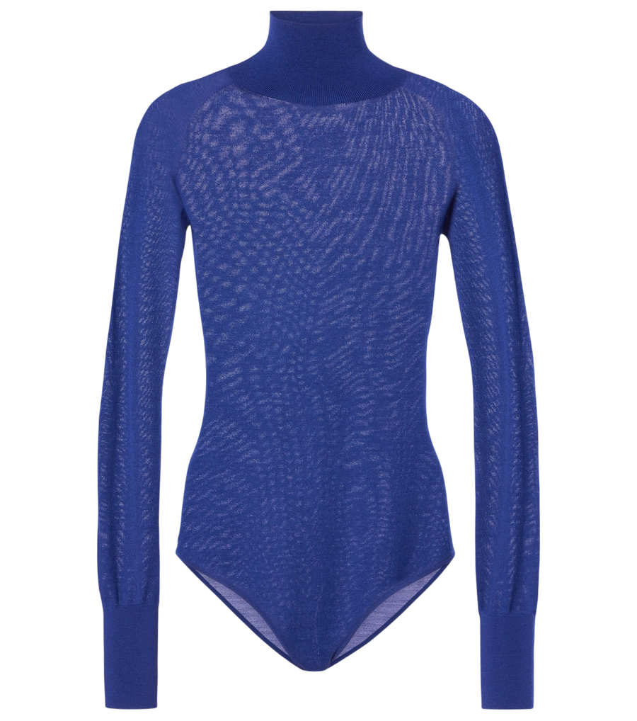 Body en laine à col roulé transparent Alaïa