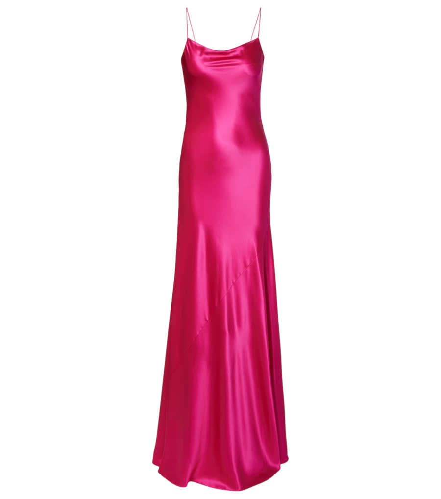 Vestido de gala de satén de seda Alaïa