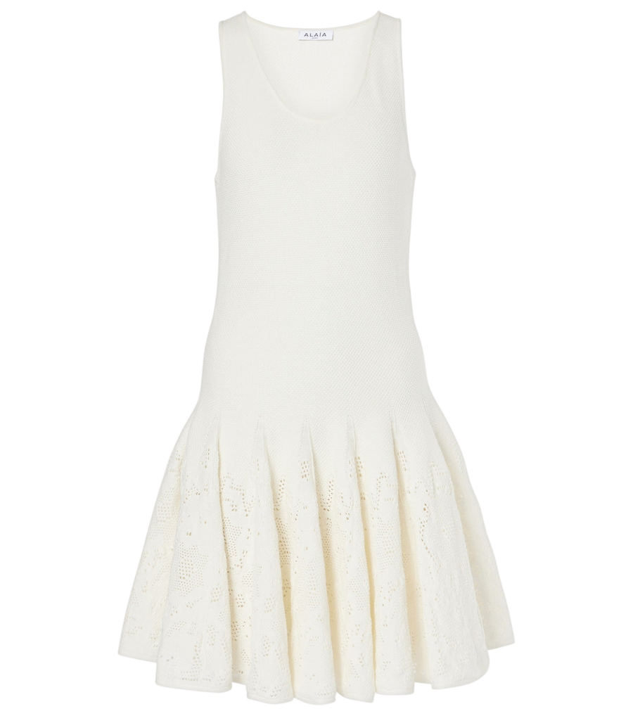 Alaïa Skater cotton lace minidress