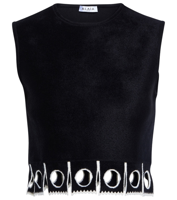 Alaïa Top cropped sem mangas
