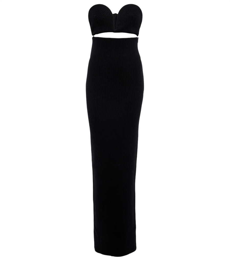 Alaïa Strapless wool-blend gown