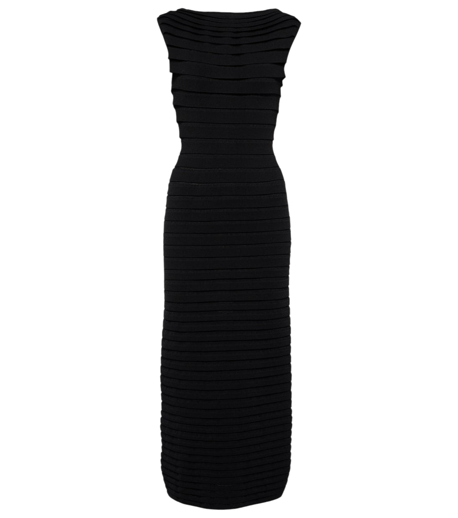Alaïa Striped midi dress