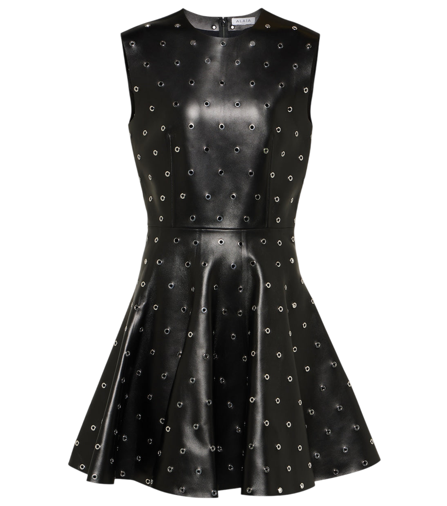 Alaïa Studded A-line leather minidress