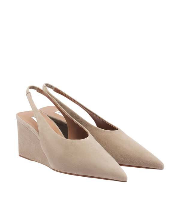 Alaïa Suede wedge slingback pumps