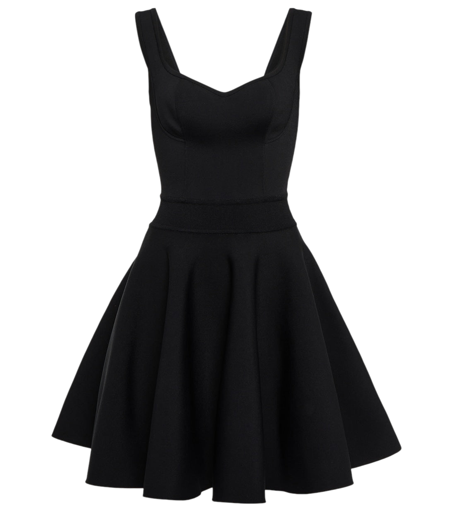 Mini-robe Alaïa en laine mélangée à encolure cœur