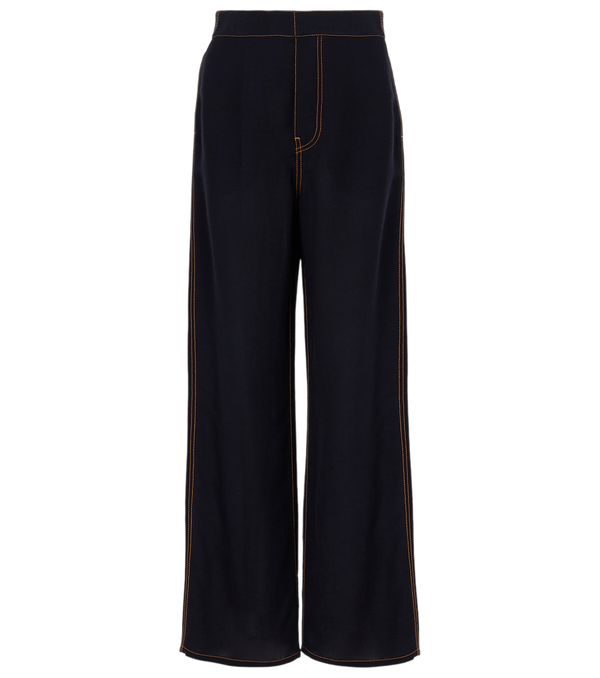 Alaïa Tailored wool-blend georgette wide-leg pants