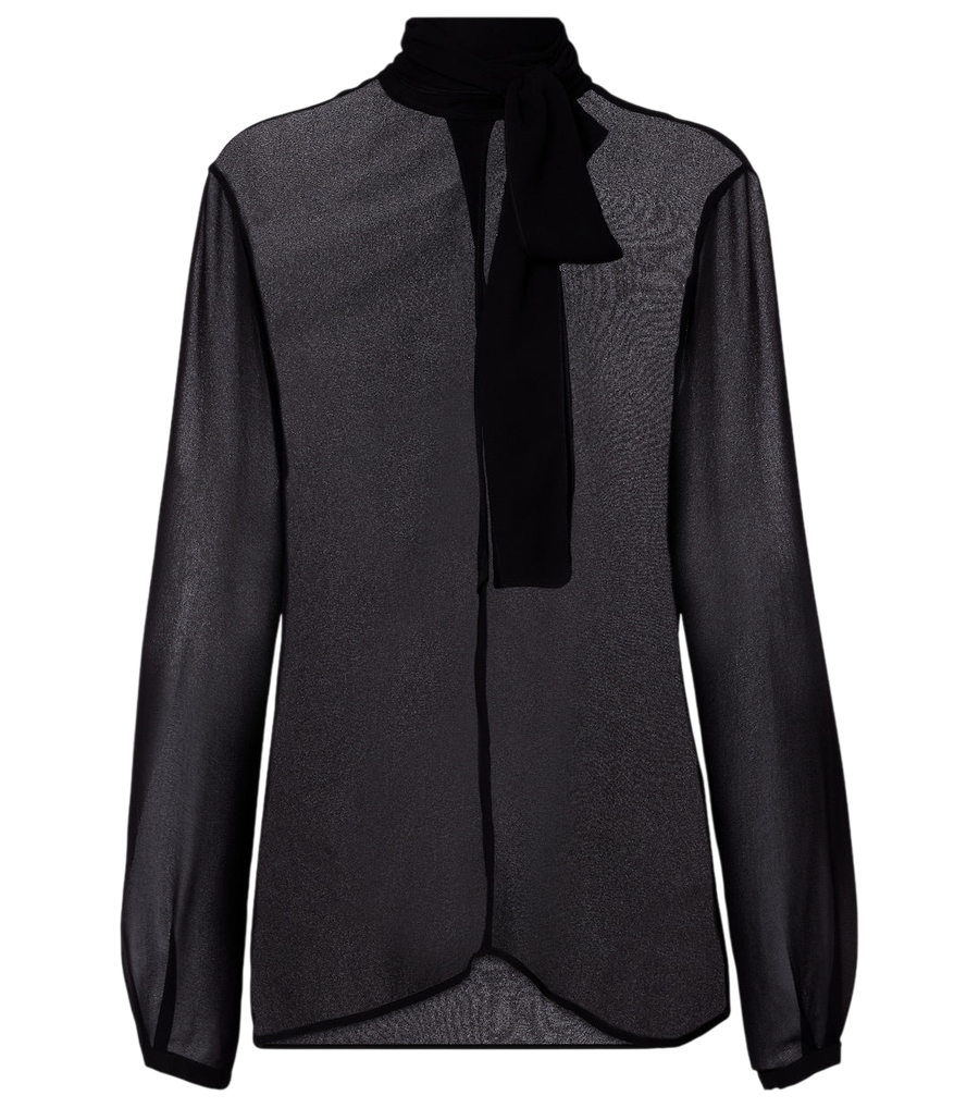 Alaïa Tie-neck georgette blouse