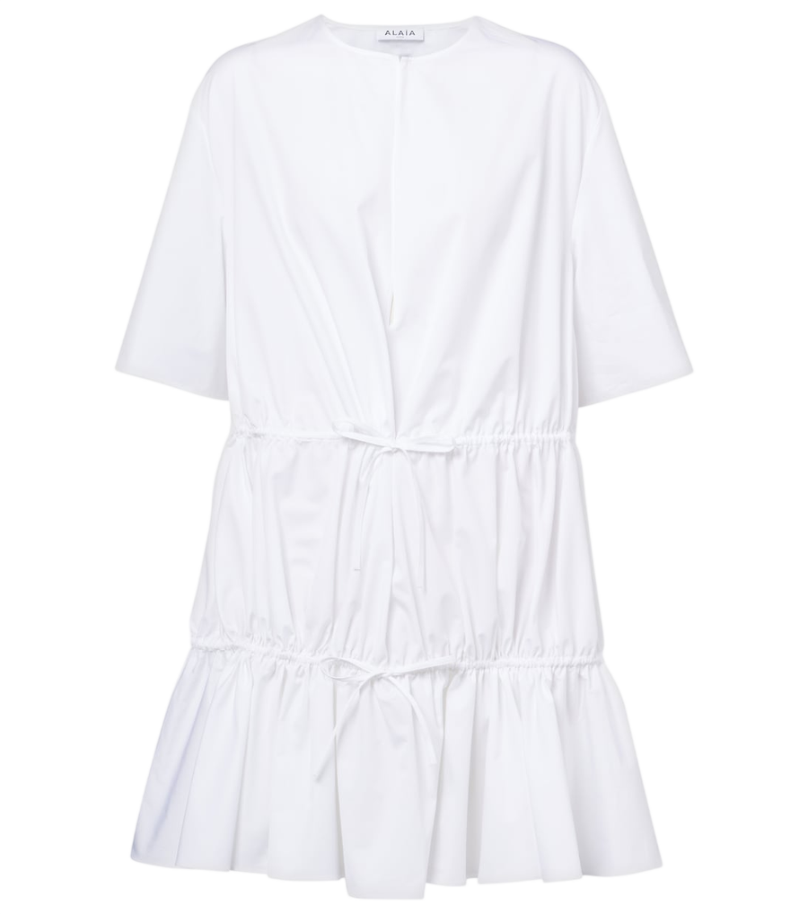 Mini-robe Alaïa à volants en coton