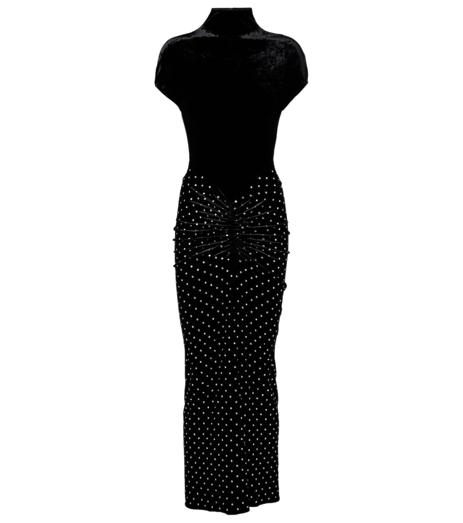 Alaïa Abito da cocktail in velluto e jersey