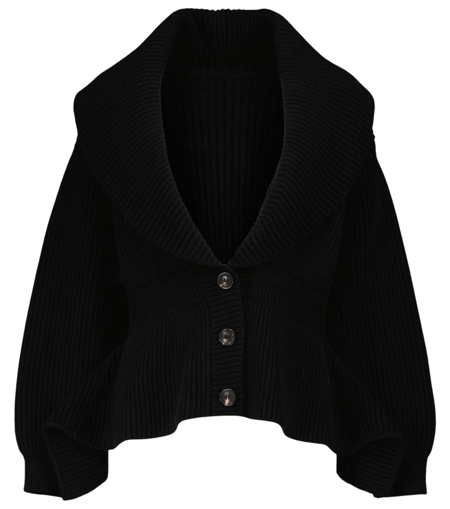 Alaïa Wool and cashmere peplum cardigan