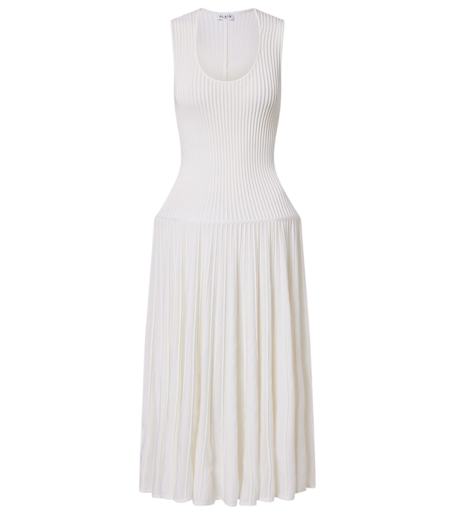Robe longue en mélange de laine Alaïa