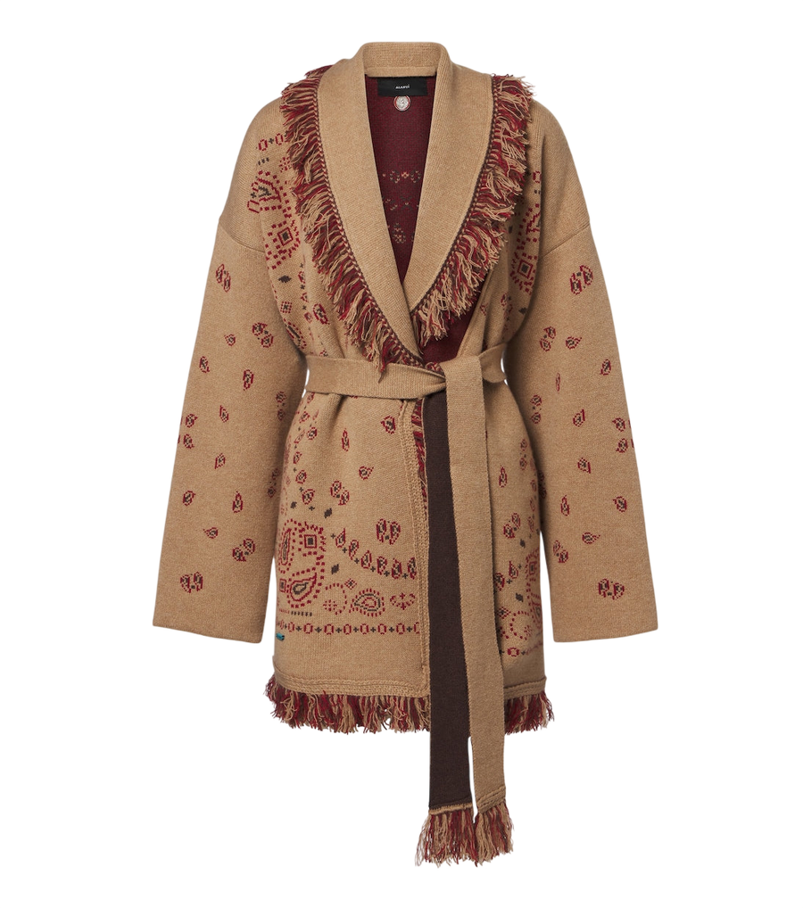 Alanui Bandana jacquard cashmere cardigan