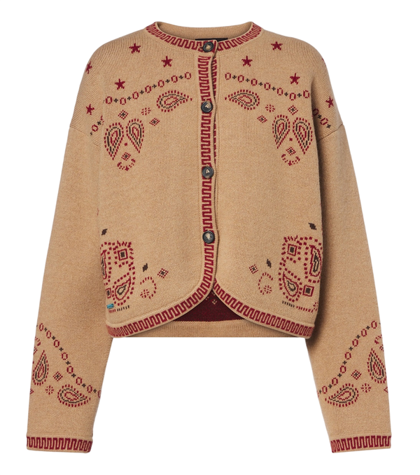 Alanui Bandana Jacquard wool and cashmere cardigan