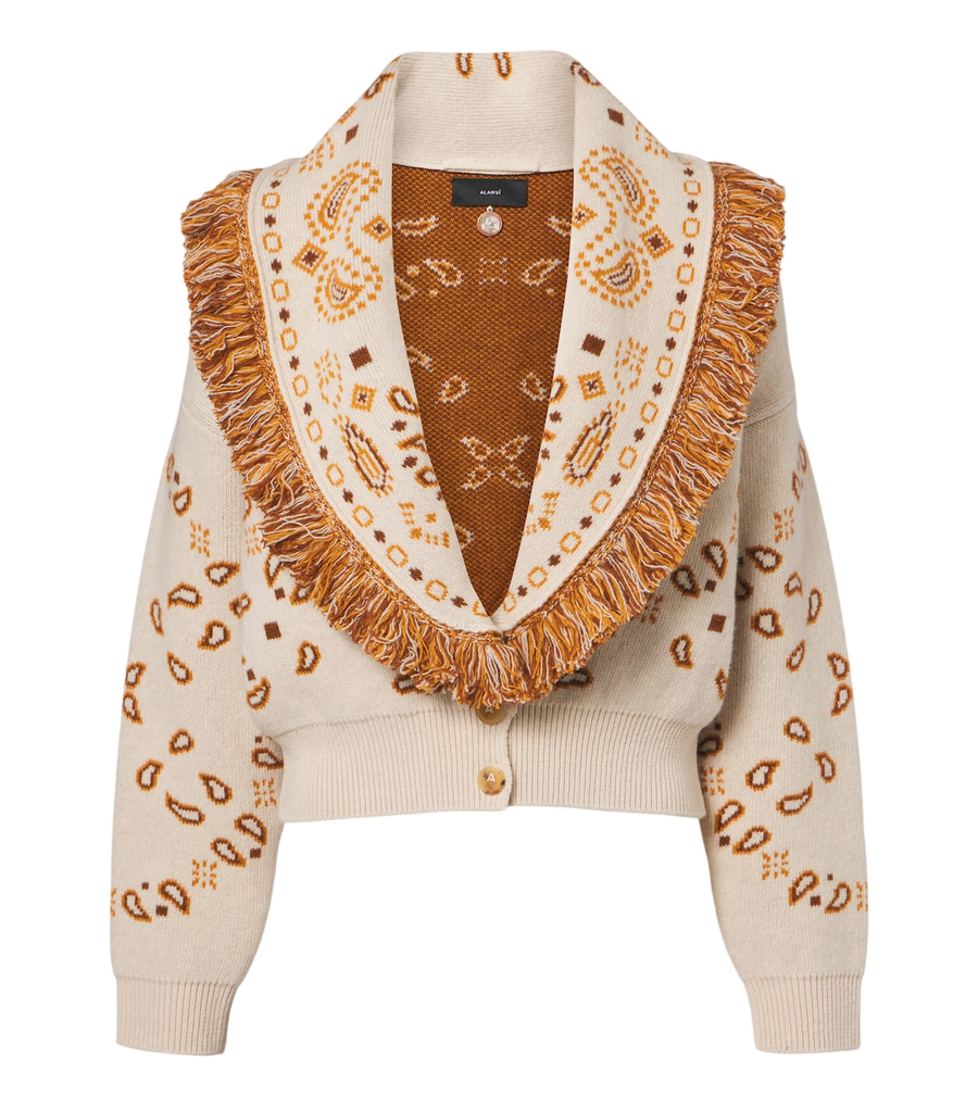 Alanui Bandana wool and cashmere cardigan