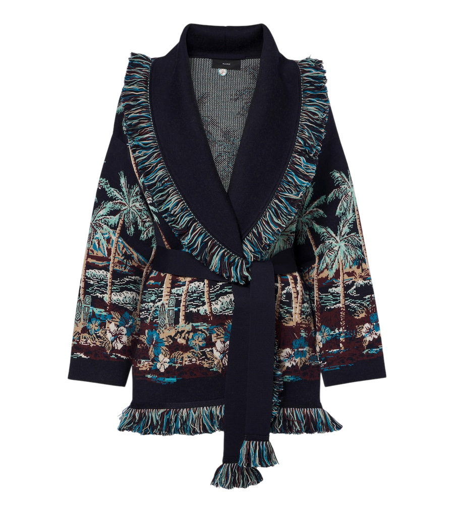 Alanui Diamond Head jacquard wool-blend cardigan