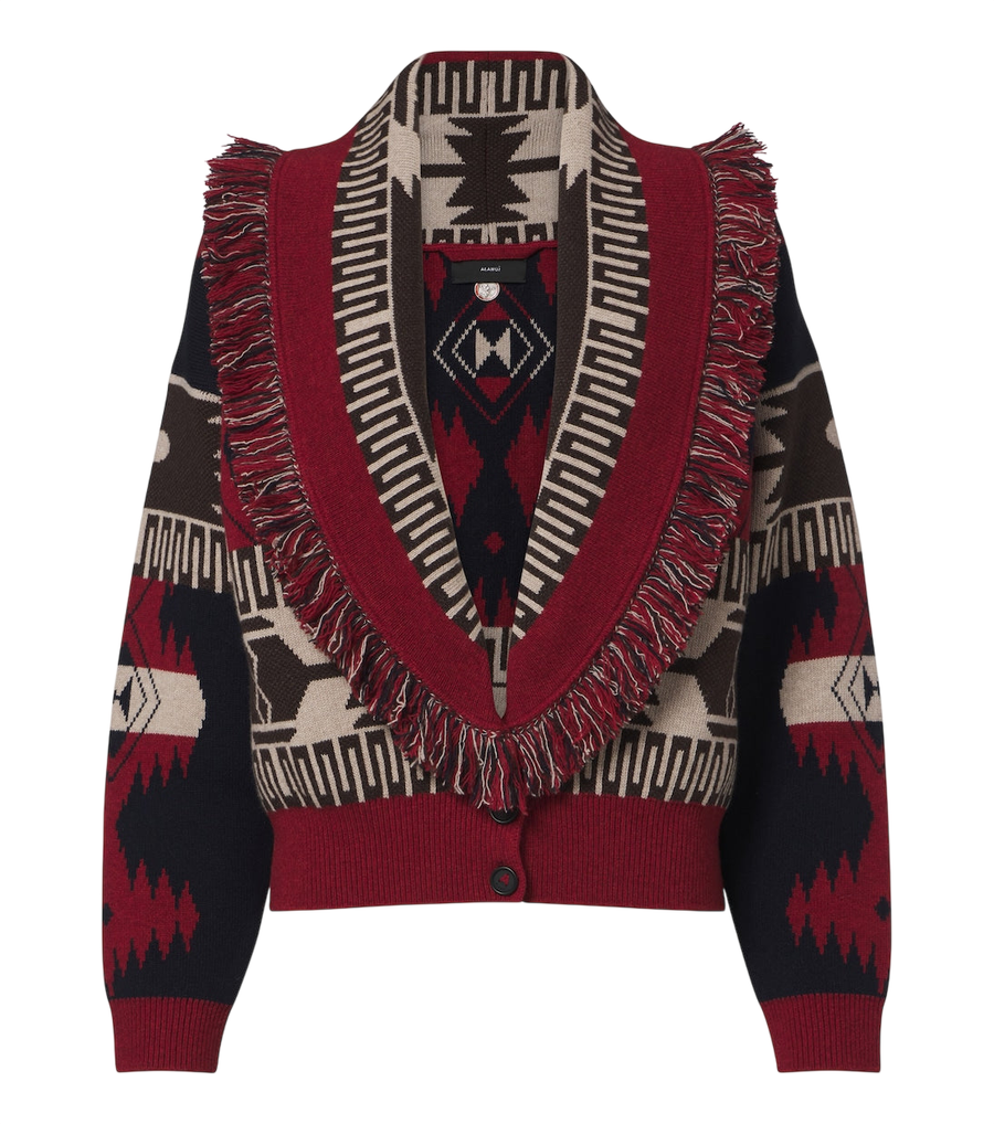 Alanui Icon Jacquard wool and cashmere cardigan