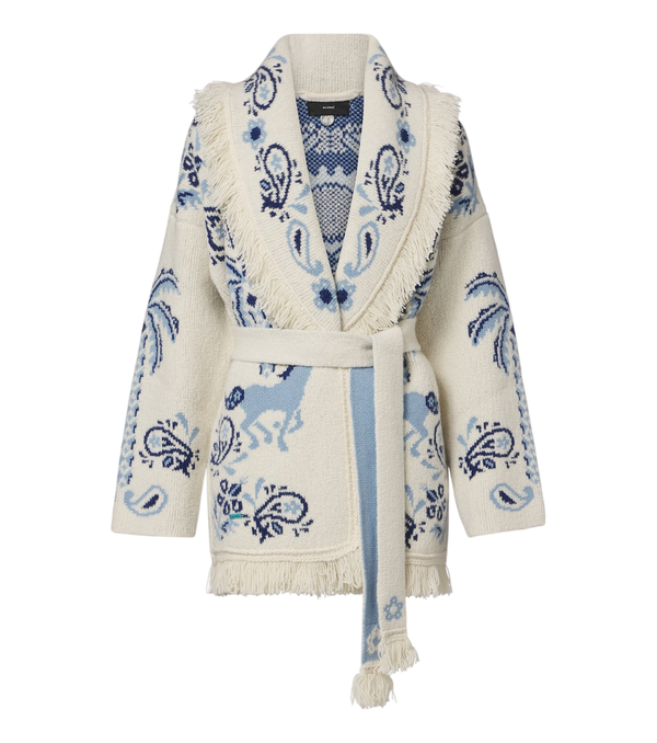Alanui Island Roots Foulard wool, cashmere, and cotton cardigan