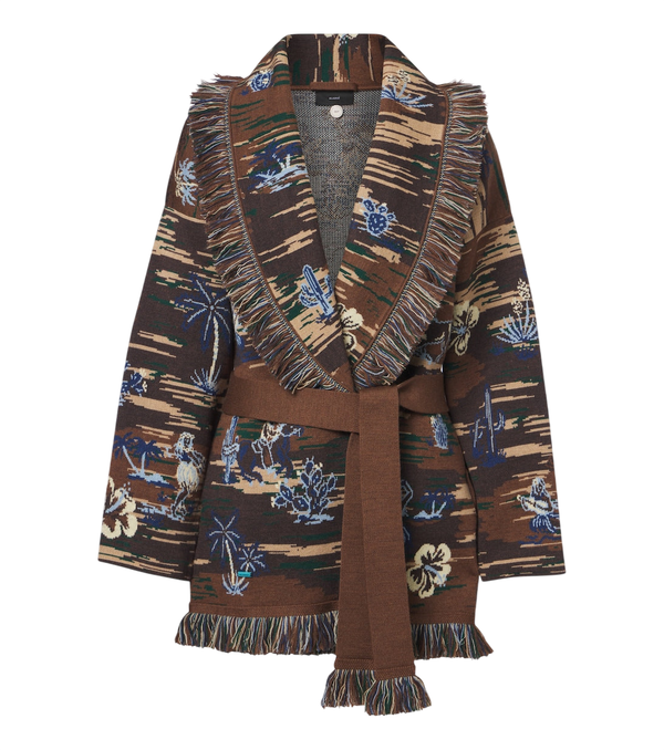 Alanui Texhawaii Rountrip jacquard wool-blend cardigan