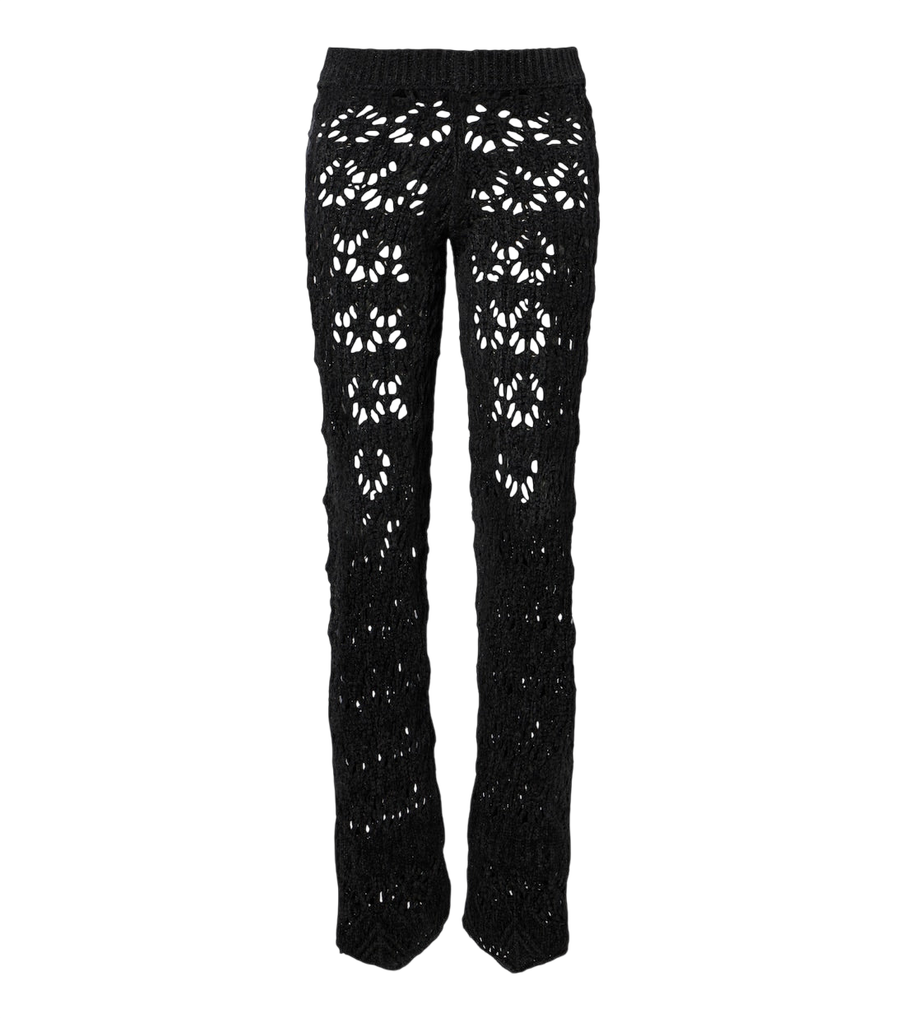 Alanui Time To Shine open-knit wide-leg pants