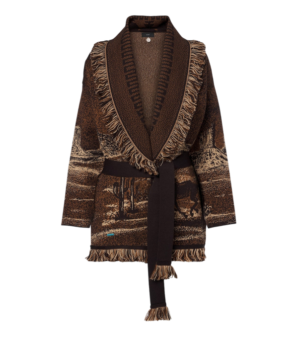 Alanui Wild Wild jacquard wool-blend cardigan