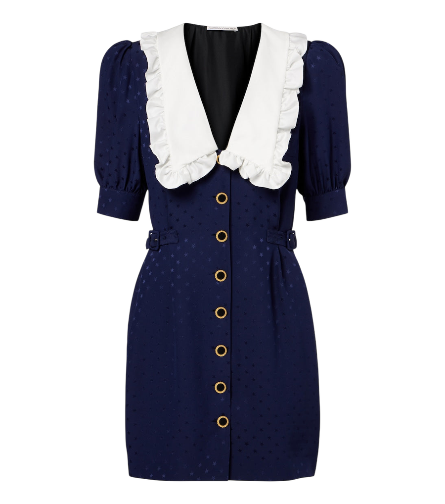 Mini-robe en jacquard de soie à ceinture Alessandra Rich
