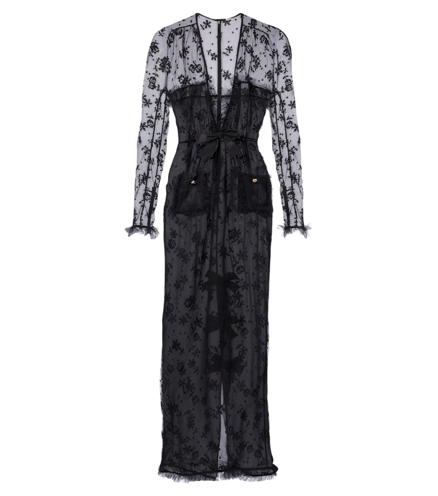 Alessandra Rich Bow-detail lace maxi dress