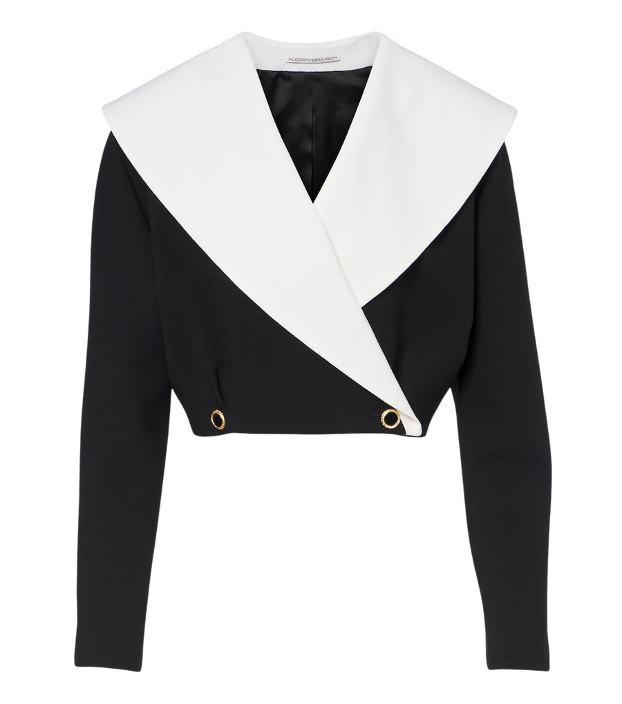 Alessandra Rich Double-breasted wool-blend crêpe jacket