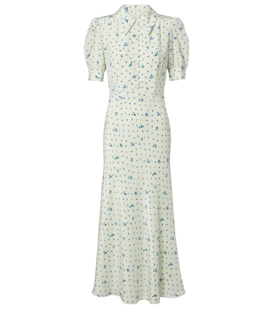 Alessandra Rich Floral silk midi dress