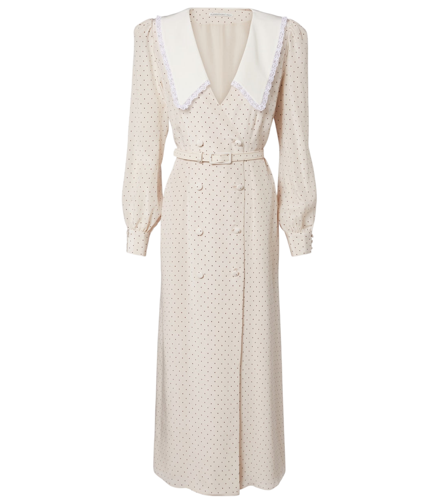 Robe midi en soie à pois Alessandra Rich