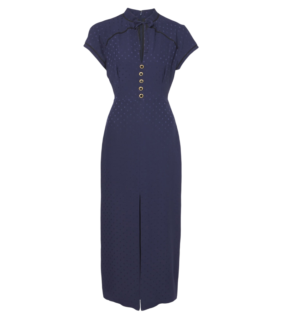 Alessandra Rich Silk jacquard midi dress