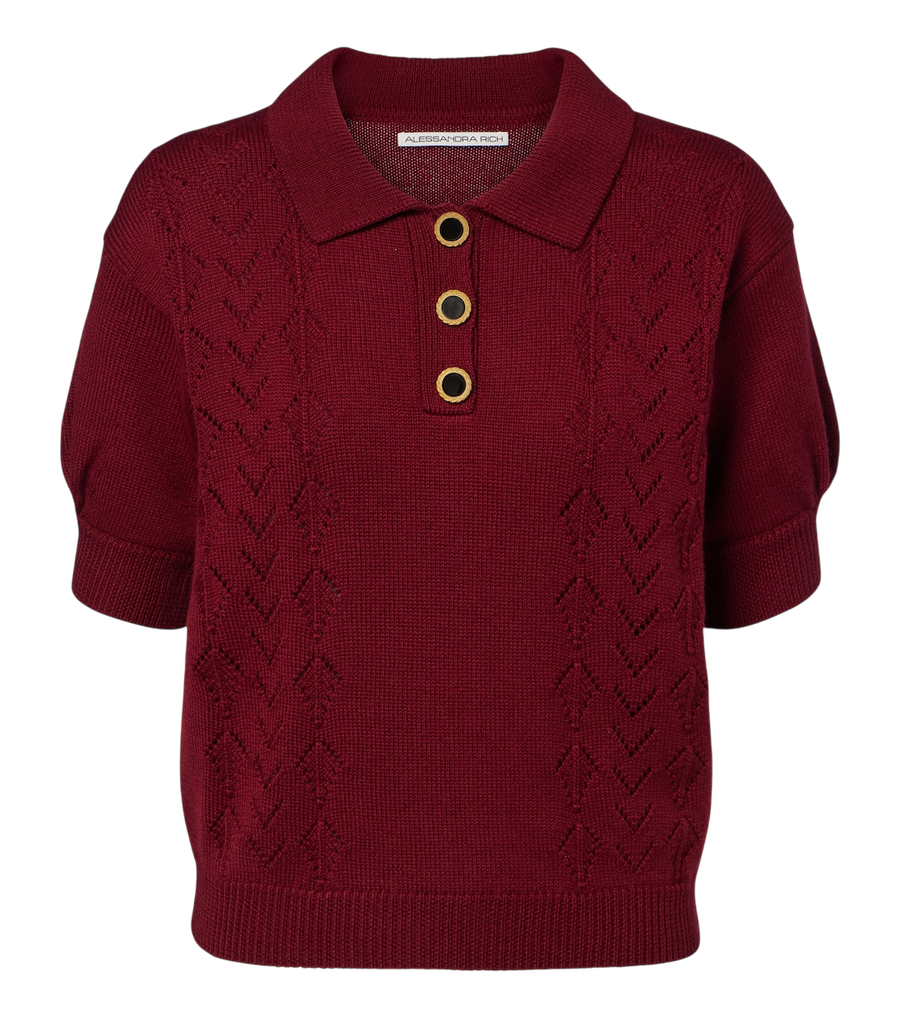 Alessandra Rich Virgin wool polo sweater