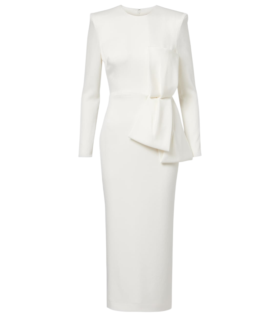 Alex Perry Bow-detail crêpe satin gown