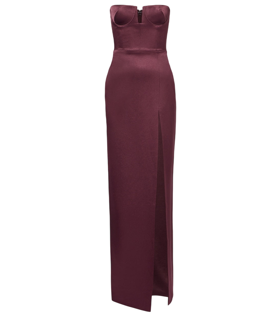 Alex Perry Crêpe satin bustier gown