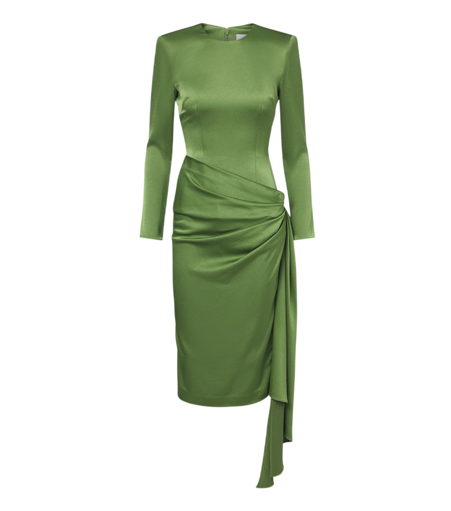 Alex Perry Draped crêpe satin midi dress
