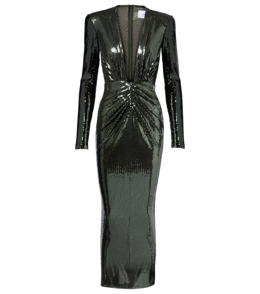 Robe longue à sequins froncés Alex Perry